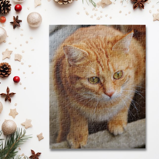 Pet Dog Cat Photo Template Fun Personalize Custom Jigsaw Puzzle (Creator Uploaded)