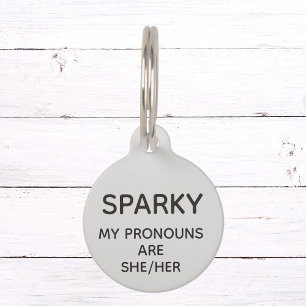 Pet Dog Cat Pronouns Customize ID Lost Pet ID Pet ID Tag