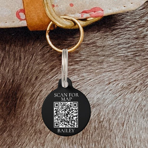 Pet Dog Cat QR Code Scan for map Address Pet ID Tag