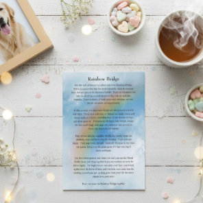 Pet Dog Cat Rainbow Bridge Sympathy Card