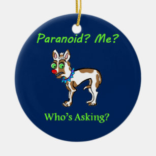 Pet Dog Chihuahua Paranoid Ceramic Ornament