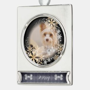 Pet Dog Christmas Black Gold Ornament