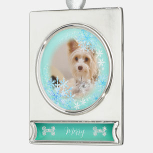 Pet  Dog Christmas Blue Ornament