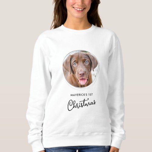 Pet Dog Christmas Personalized Photo Holiday  Sweatshirt