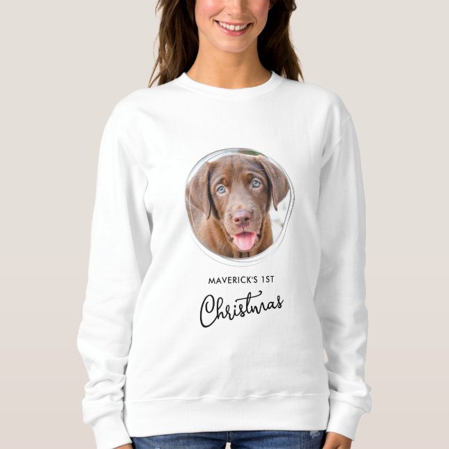 Pet Dog Christmas Personalized Photo Holiday  Sweatshirt (Front)