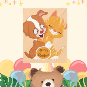 Pet Dog Cute Puppy Embrace Hug  Fleece Blanket