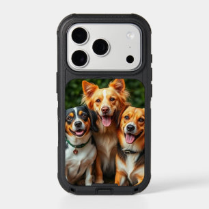 Pet Dog Family, Happy dogs Trio Throw Pillow iPhone 17 Pro Case