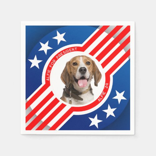 Pet Dog for President Photo USA Elections 2024 Napkins