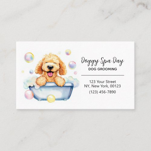 Pet Dog Grooming and Bathing Service Business Card