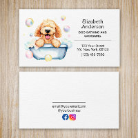 Pet Dog Grooming and Bathing Service Custom Business Card