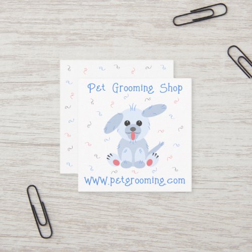 Pet Dog Grooming Personalized  Square Business Card