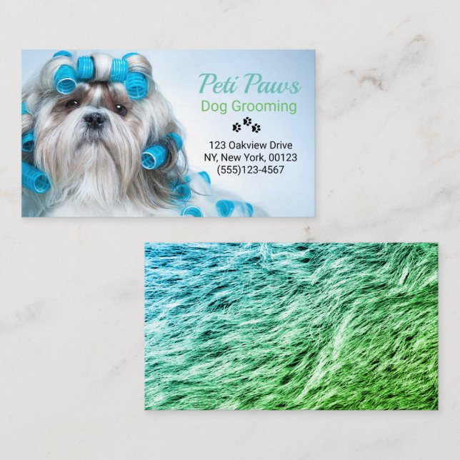 Pet Dog Grooming Service Business Card (Front/Back)