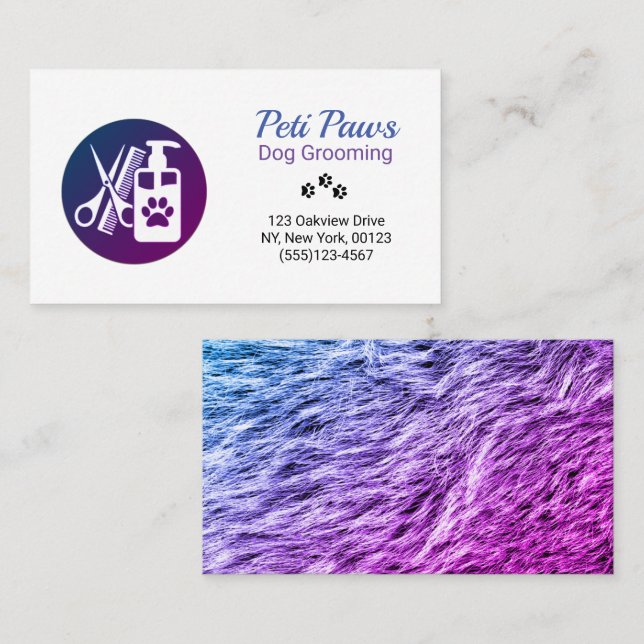 Pet Dog Grooming Service Business Card (Front/Back)
