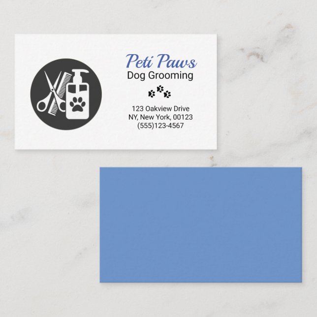 Pet Dog Grooming Service Business Card (Front/Back)