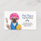 Pet Dog Grooming Service Business Card (Front)