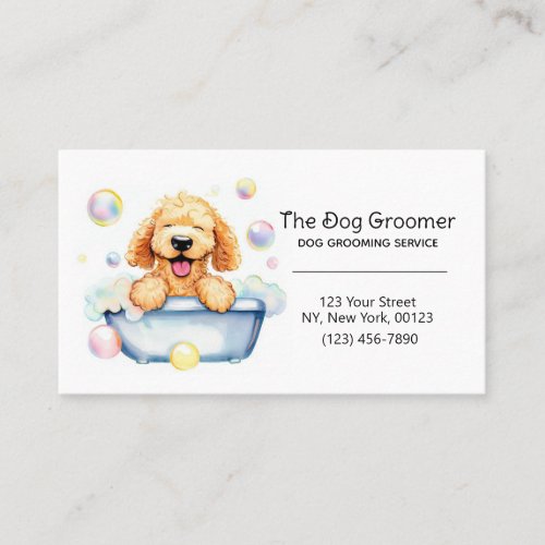 Pet Dog Grooming Service Custom Business Card