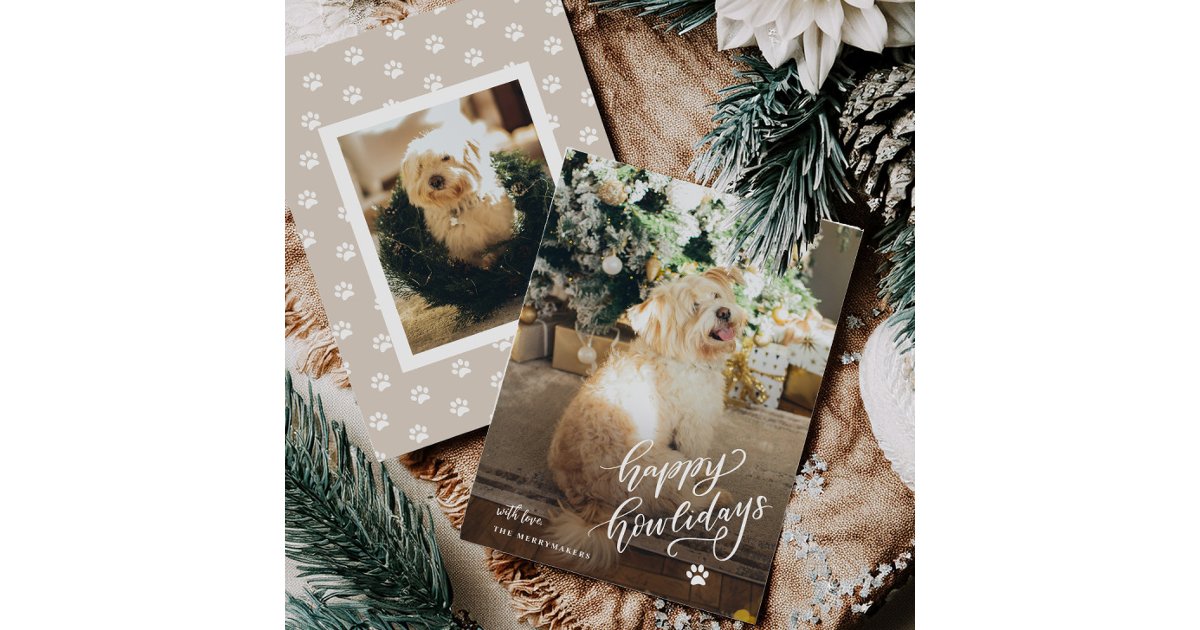 Pet Dog Happy Howlidays Holiday Photo Card | Zazzle