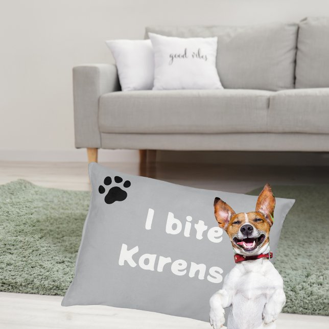 Pet Dog "I bite Karens” Funny Custom Bed Paw print (Creator Uploaded)