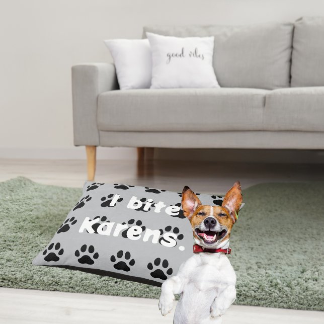 Pet Dog "I bite Karens." Funny Custom Bed Pawprint (Creator Uploaded)