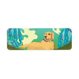 Pet Dog in the park Label