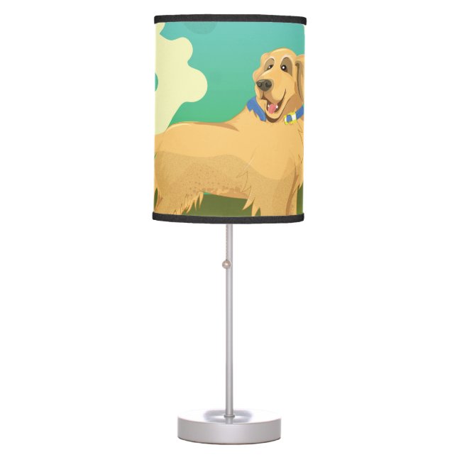 Pet Dog in the park Table Lamp (Front)