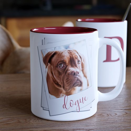 Pet Dog Instant Photo Monogram Name Coffee Mug