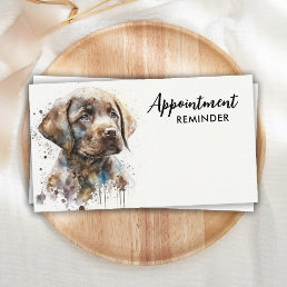 Pet Dog Labrador Retriever Watercolor Art Puppy Appointment Card