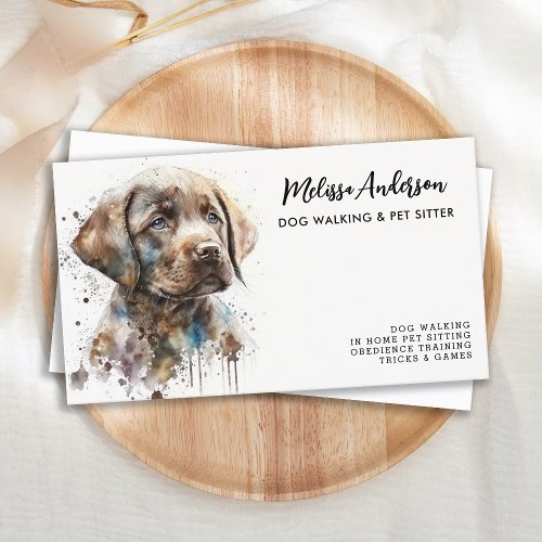 Pet Dog Labrador Retriever Watercolor Art Puppy  Business Card