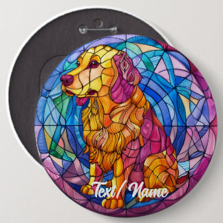 Pet Dog Labrador Stain Glass Design Pin