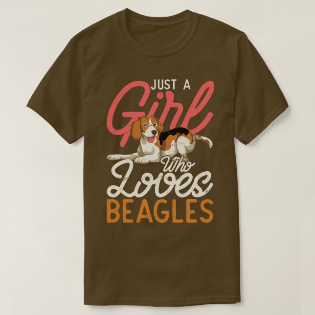 Pet Dog Lover Just A Girl Who Loves Beagles T-Shirt (Design Front)