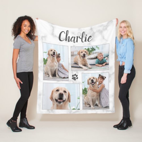 Pet Dog Lover Photo Collage Fleece Blanket