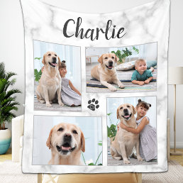 Pet Dog Lover Photo Collage Fleece Blanket