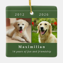 Pet Dog Memorial 2 Photo Custom Name
