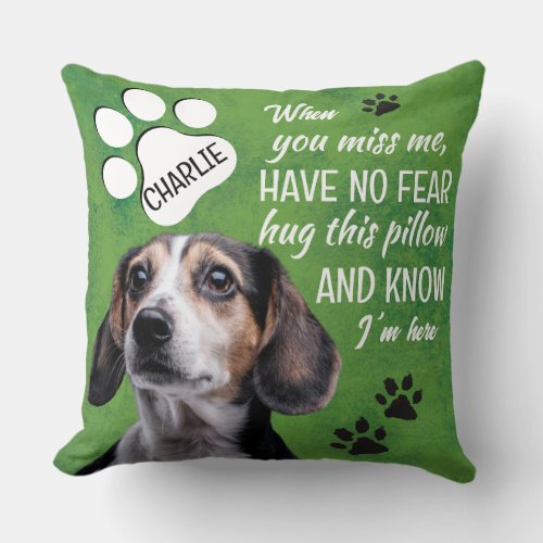 Pet dog memorial _ add your photo  name throw pillow