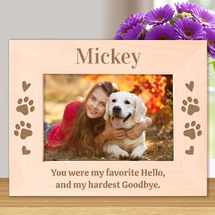 Pet Dog Memorial Custom Favorite Hello Wood Photo Engraved Frames