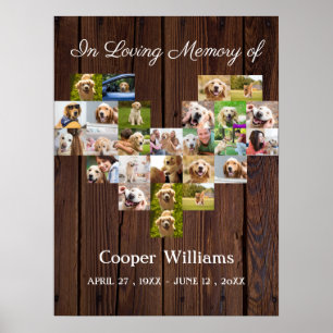 Pet Dog Memorial Custom Photo collage Pet Loss Poster