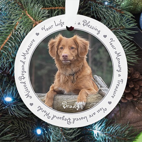 Pet Dog Memorial Custom Photo Ornament