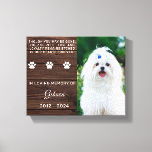 Pet Dog Memorial Custom Photo Personalized Canvas Print