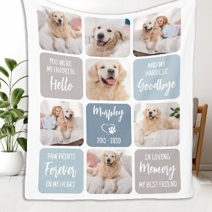 Pet Dog Memorial Favorite Hello Custom 7 Picture Fleece Blanket