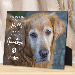Pet Dog Memorial - Favorite Hello Hardest Goodbye Plaque