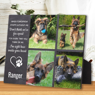Pet Dog Memorial Gift- Dog Sympathy Pet Loss Photo Plaque