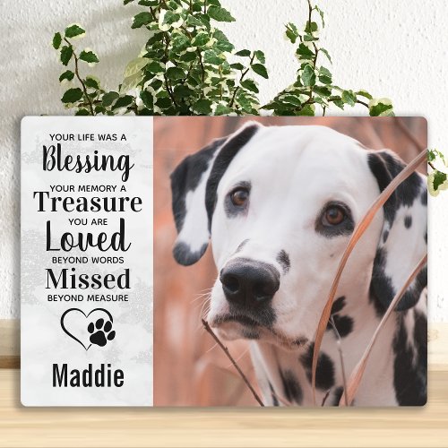 Pet Dog Memorial Gift- Pet Sympathy Quote Pet Loss