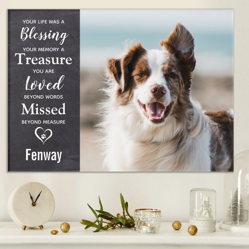 Pet Dog Memorial In Loving Memory Slate Photo Acrylic Print