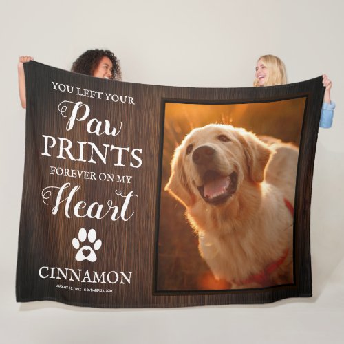 Pet Dog Memorial Keepsake Fleece Blanket