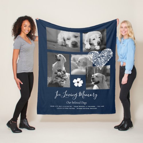 Pet Dog Memorial Keepsake Photo Collage Gift Poem  Fleece Blanket