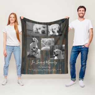 Pet Dog Memorial Keepsake Photo Collage Gift Poem  Fleece Blanket