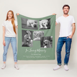 Pet Dog Memorial Keepsake Photo Collage Gift Poem  Fleece Blanket