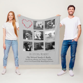Pet Dog Memorial Keepsake Photo Collage Gift Poem Fleece Blanket