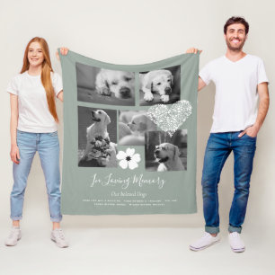 Pet Dog Memorial Keepsake Photo Collage Gift Poem  Fleece Blanket