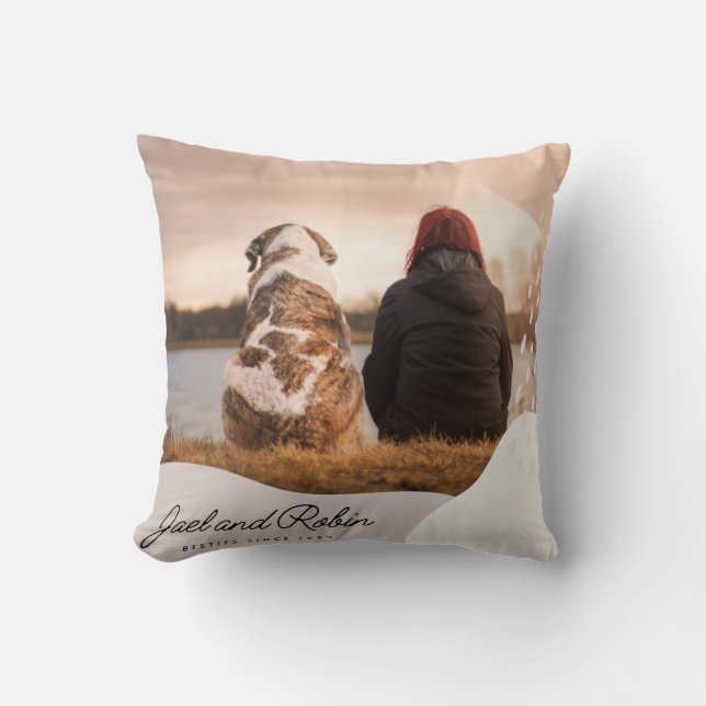 Pet Dog Memorial Keepsake Photo Collage Throw Pill Pillow (Front)